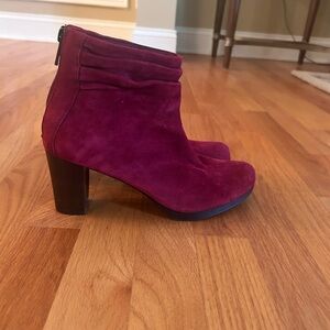 Bella Vita Rich Red Suede Ankle Booties